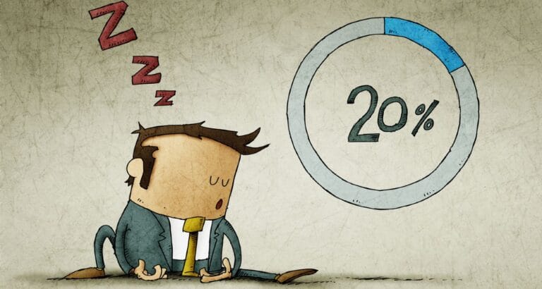 Tegneseriefigur sover på grund af langsomt internet