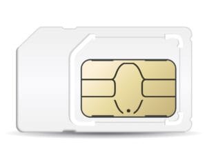 Hvidt SIM-kort kompatibelt med forskellige størrelser