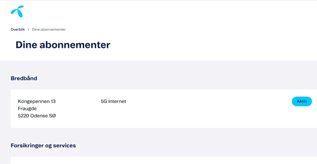 Telenor abonnementsoversigt